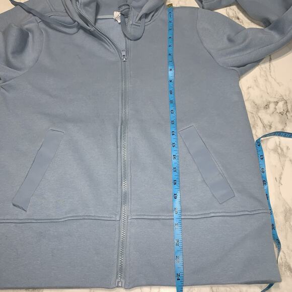 90 Degree By Reflex Blue Hoodie Sweater Jacket Women Zipper Pocket Size M - Picture 5 of 9